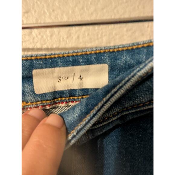 Pilcro Womens Denim Button Front Midi Skirt‎ Size 4 Blue A Line Pockets Stretch - Picture 5 of 9